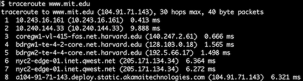 traceroute MIT