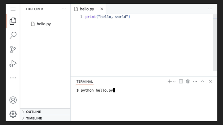 VS Code with hello.py