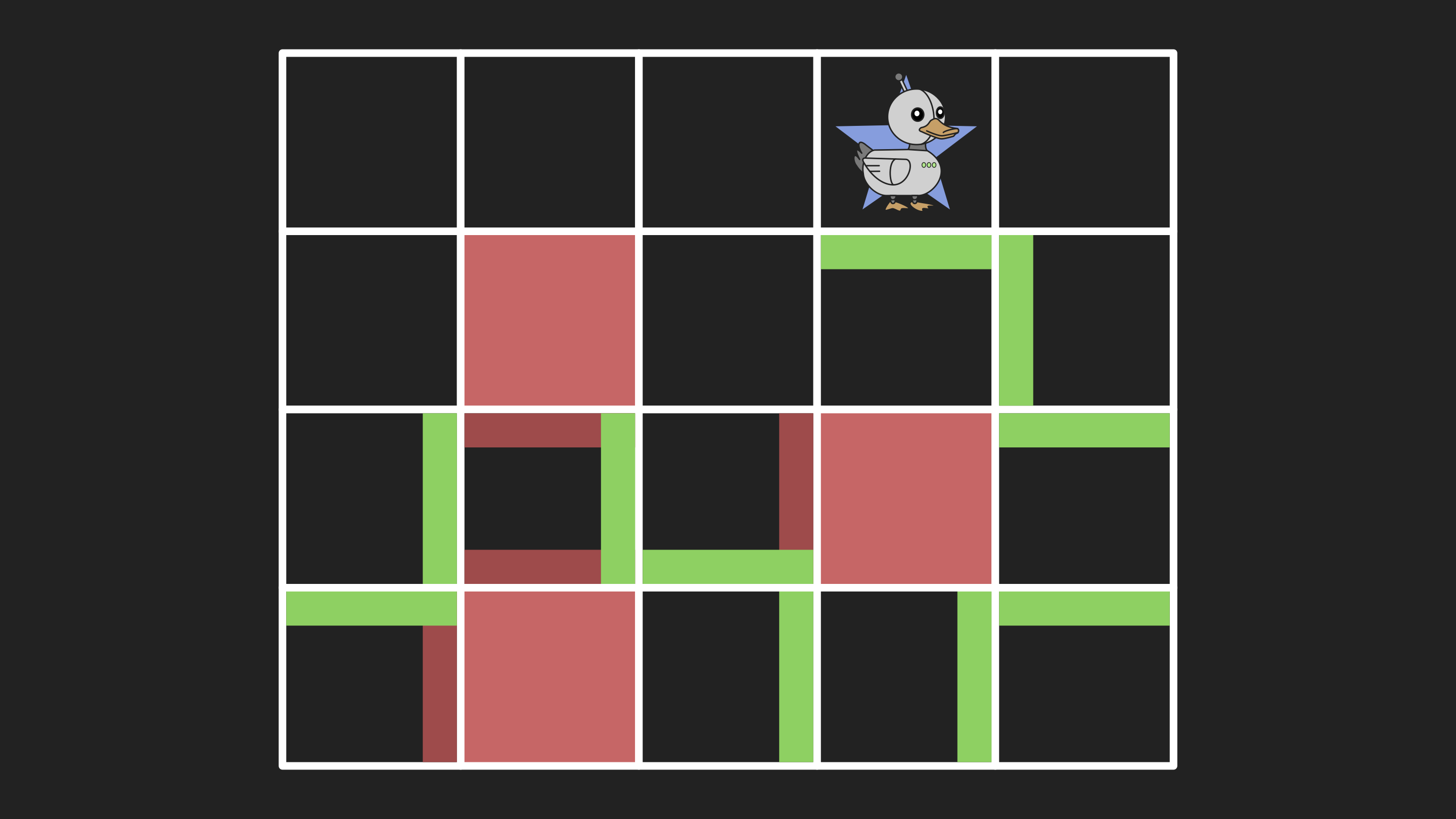 Maze with agent learning path