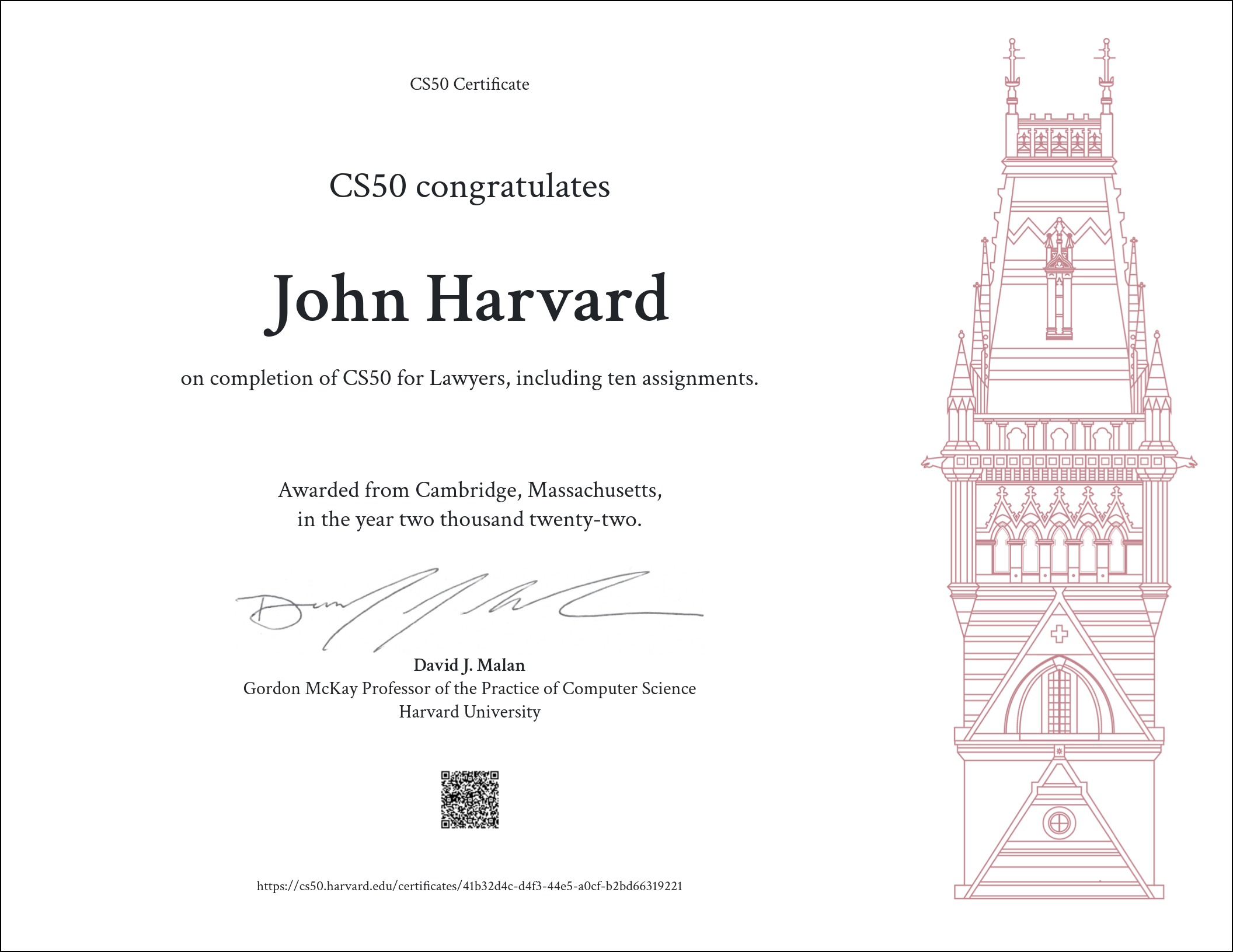 CS50 Certificate