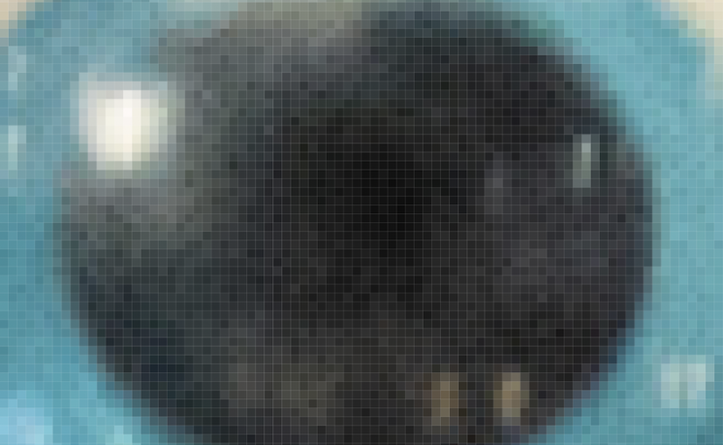 individual pixels forming an eye