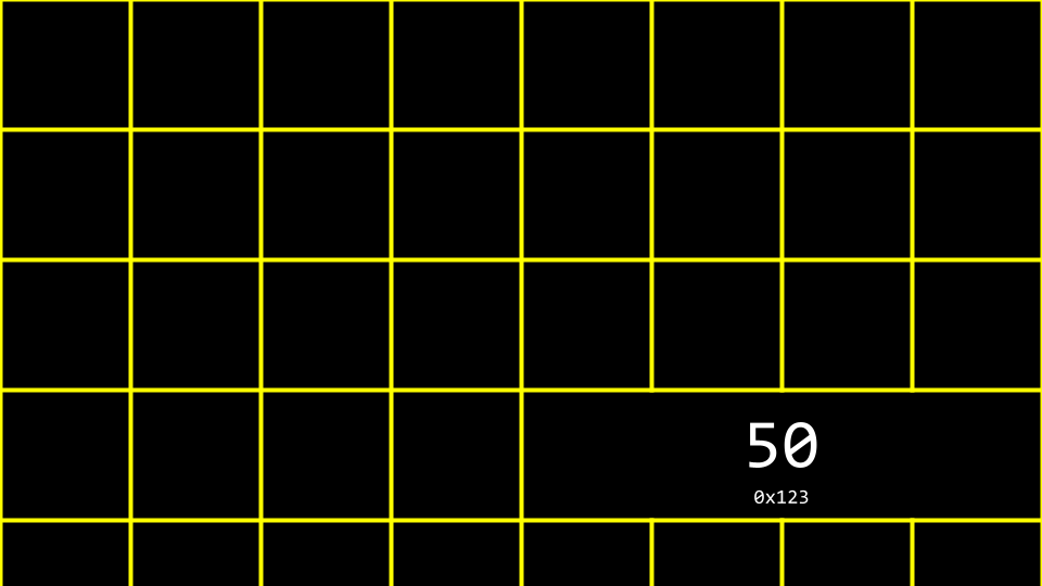 the value 50 stored in a memory location with hex