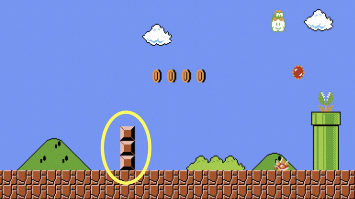 Super Mario Bros bricks column