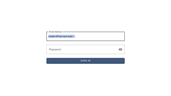 SQL injection attack example