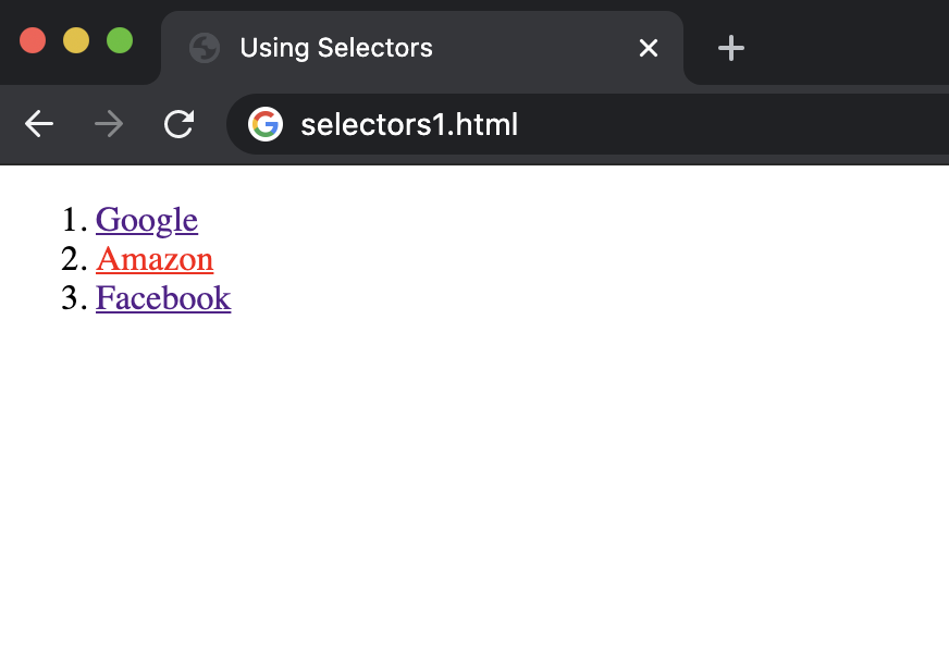 link selectors