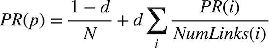 PageRank formula