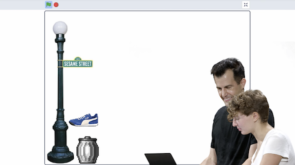 screenshot of oscartime, with cartoon image of shoe being dropped into a cartoon image of trash can